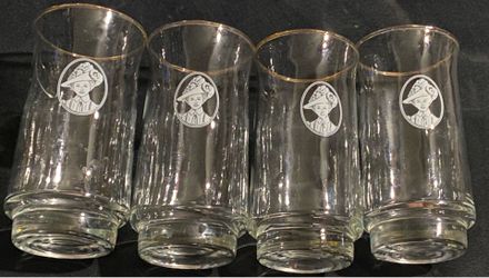 Avon Vintage Mrs Albee 22K Gold Rimmed Drinking Glasses Set of 4 (READ DESC)