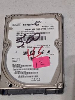 Seagate Momentus ST(contact info removed)AS 7200RPM 500GB 2.5" SATAII Laptop Hard Drive #12