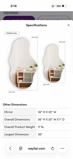 Asymmetrical mirro