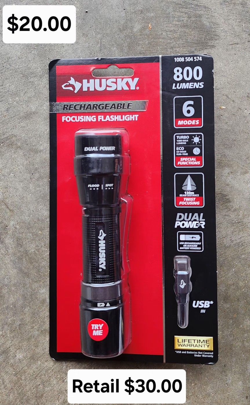 New Husky Rechargeable Flashlight