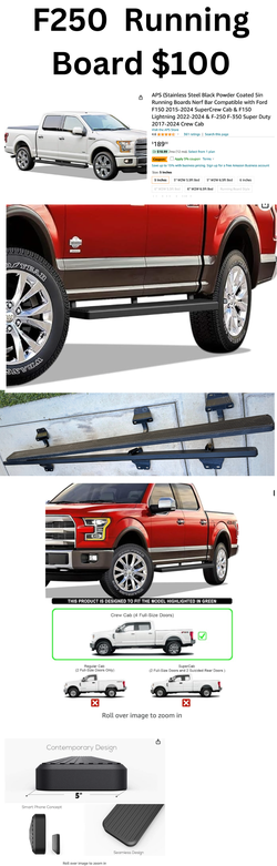 Ford F250 Running Board for a Super Duty Crew Cab