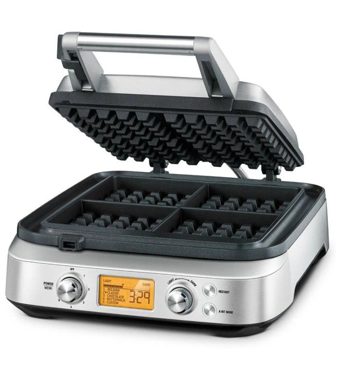 Breville BWM640XL Smart 4-Slice Waffle Maker, Silver