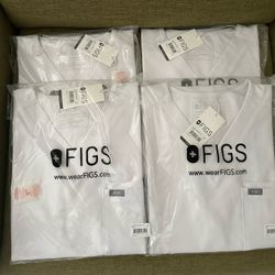 4 Figs Men White Scrubs (Medium)