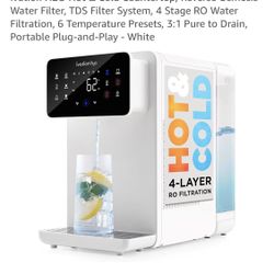 H2O Hot & Cold Countertop, 4 Stage Reverse Osmosis Filter System With 6 Temps (NEW IN BOX)