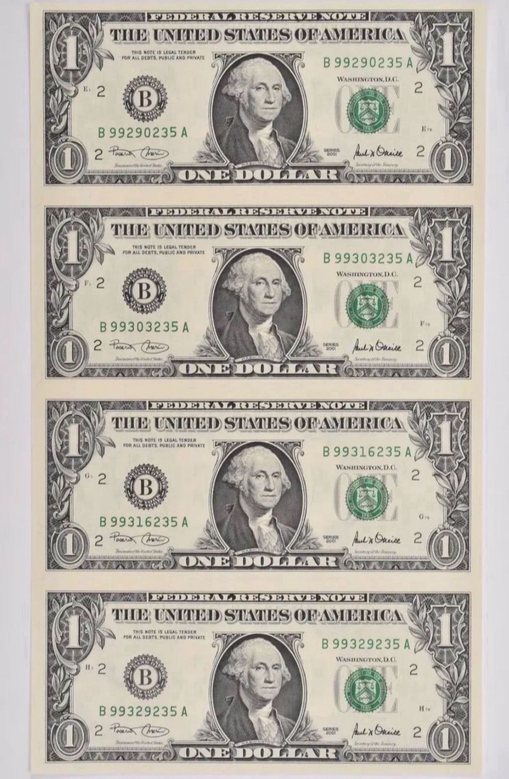 Uncut Dollar Sheet (4)