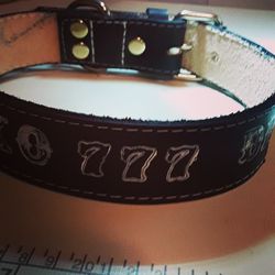 Dog collars 100%leather S,M,L,XL custom with dog name (collares para perros grandes todas las medidas