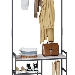 HOMEKOKO Coat Rack Shoe Bench, Hall Tree Entryway Bench