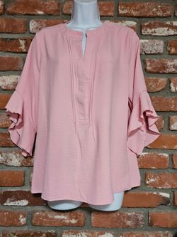 Women's pink 3/4 sleeves blouse