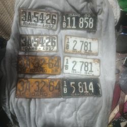 Vintage Idaho Plates 1936,37,50,54,55