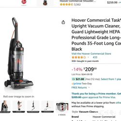  Hoover Commercial TaskVac Bagless Upright Vacuum - $99