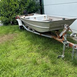 Old Tracker Jon Boat With Trailer And Motor