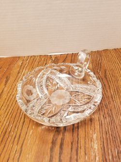 Vintage crystal dish With Handle