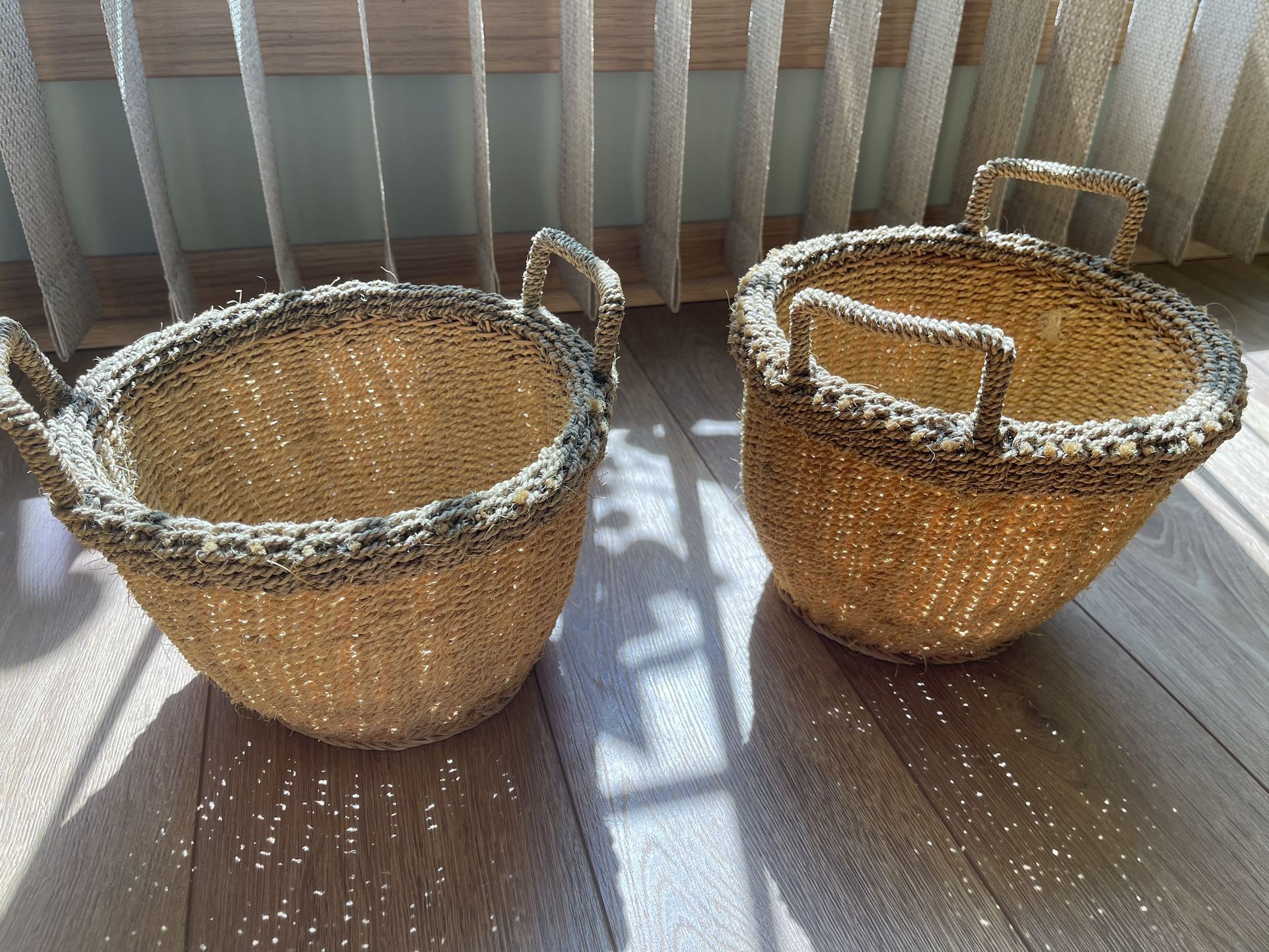 woven straw planter
