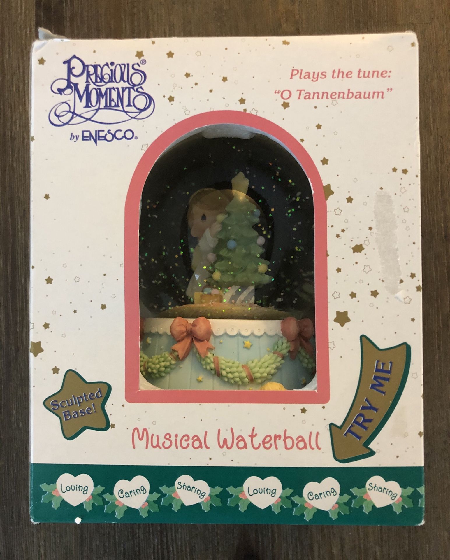 New still in box/package • Precious Moments Musical Waterball • Plays “O Tannenbaum”