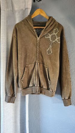 Affliction Spiker Green Wash Zip Hoodie