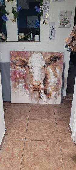 Vintage cow with flowers