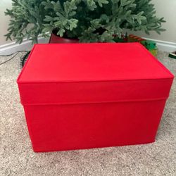 Large Red Storage Box that can be used to store Christmas decorations 