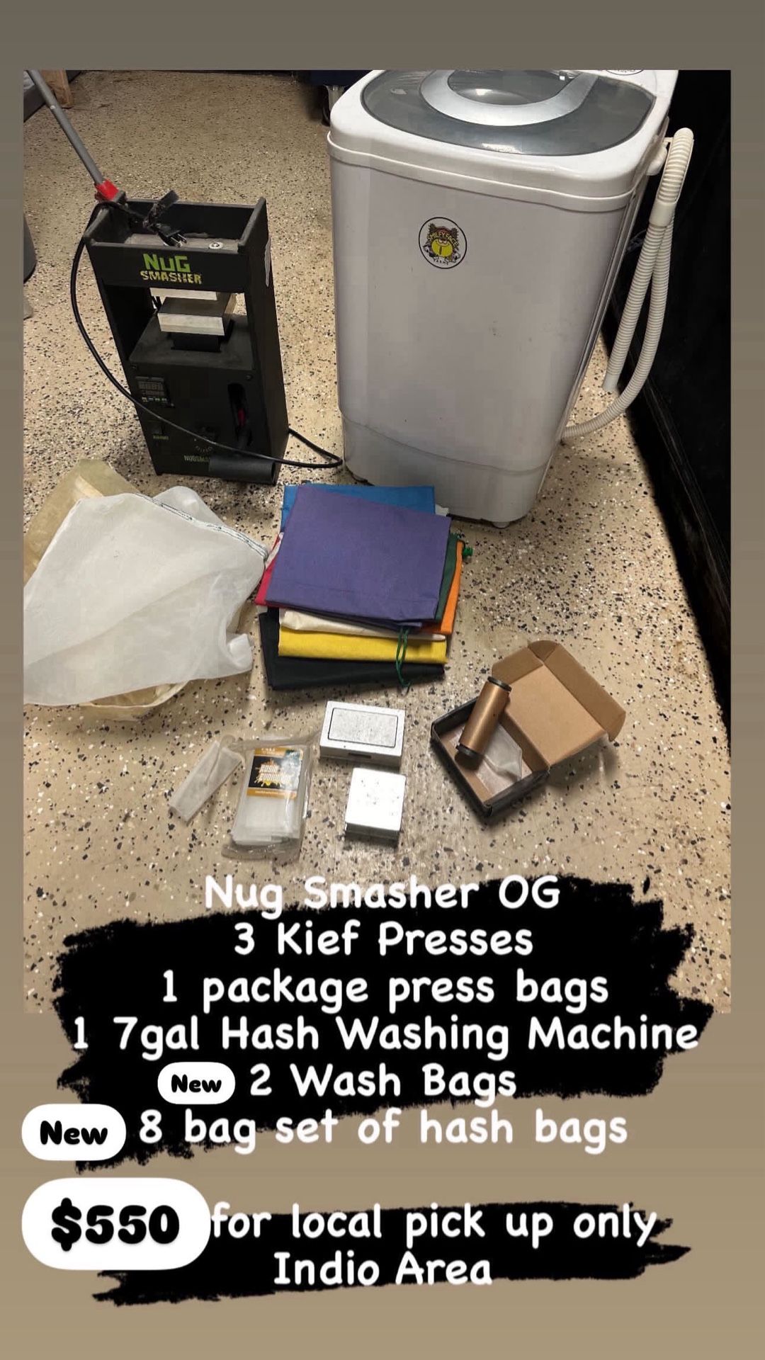 Nugsmasher OG Rosin Press Plus Hash Washer & Misc Supplies