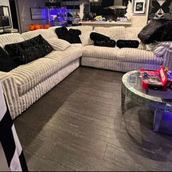 Corduroy L Shaped Sofa