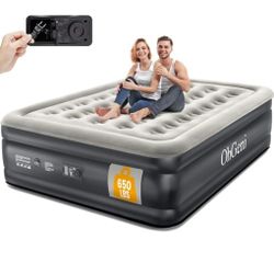9516: (G3) New Queen Air Mattress with Built in Pump, Inflatable Blow Up Mattress 18 Raised Comfort,Upgraded Surface Portable Mattress, Air Bed