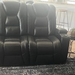 Black Leather Couch & recliner
