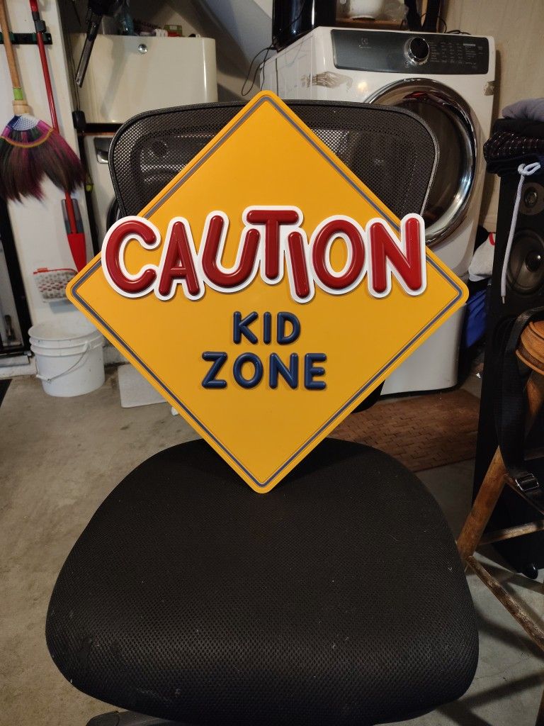 Caution Kid Zone Sign