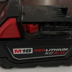 M18 5.0ah Battery Milwaukee Used 