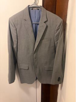 Banana Republic 38S Light Gray Herringbone Cotton Slim Fit Blazer PERFECT
