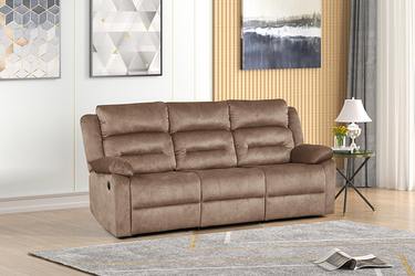 TAN Fabric Power Reclining Sofa