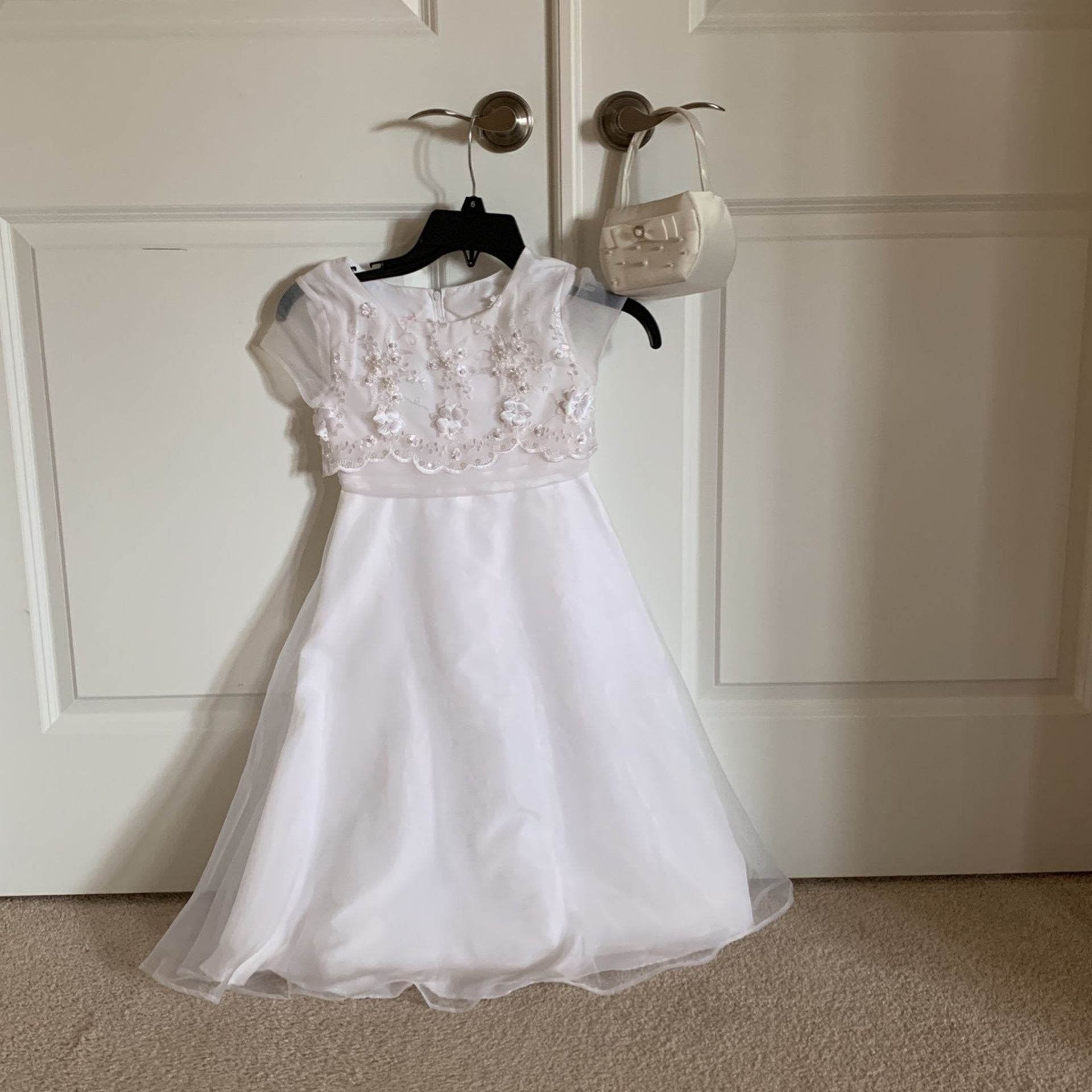 Flower Girl Dress With Purse - Size 6