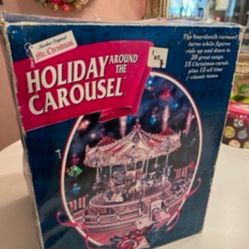 Vintage 1997 Mr. Christmas HOLIDAY AROUND THE CAROUSEL Animated Musical