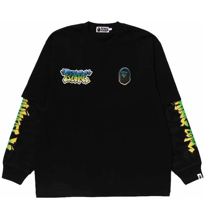 BAPE long-sleeve tee called the LUX Sport Pattern Oversized Double Long Sleeve Tee