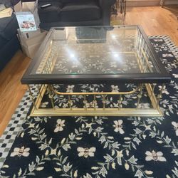 Brass And Glass Coffee Table