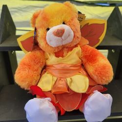 BUILD A BEAR Orange Autumn Fall Maple Leaf Fairy Butterfly Wings