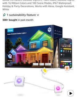 Govee Permanent Outdoor Lights 2, 100ft RGBIC Outdoor Lights with 16 Million Colors and 100 Scene Modes, IP67 Waterproof, Holiday & Party Decorations,