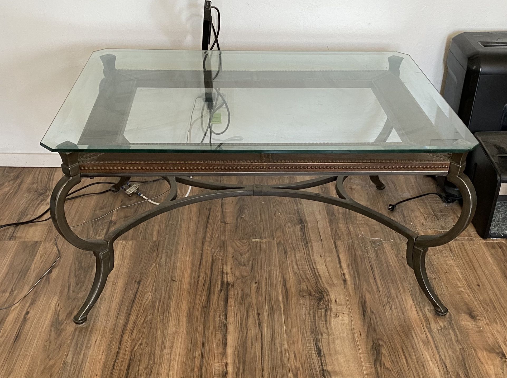 FREE Living Room Glass Table W Iron Legs