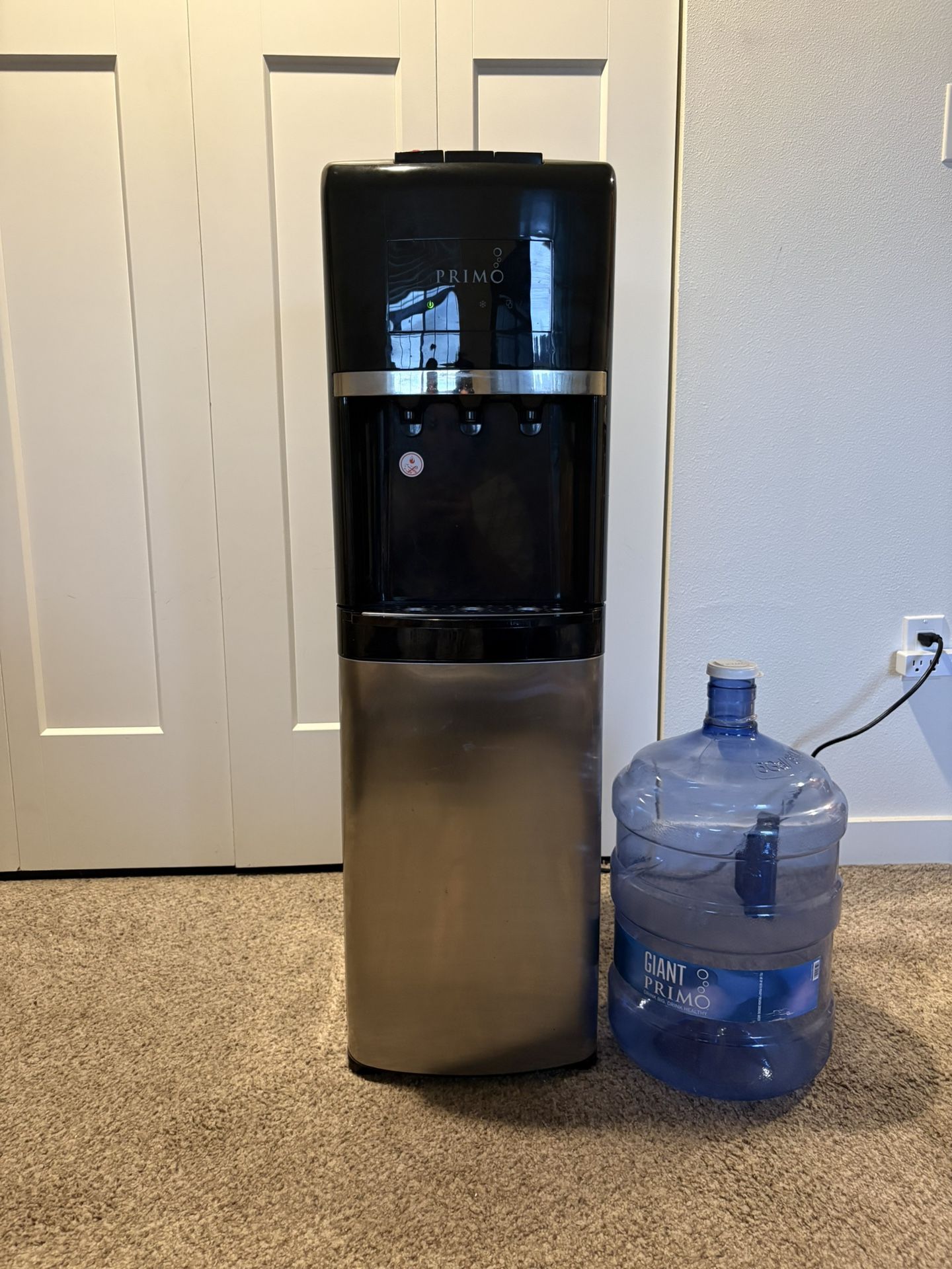 Primo Bottom Load Hot/Cold Water Dispenser + TWO 5-Gallon Jugs