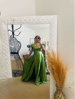 New with tags Formal Dress Lime Green Satin Gown Small to medium