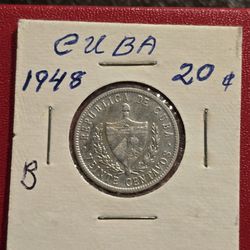 1948 Patria Y Libertad 20 Centavos Silver Coin Lot B