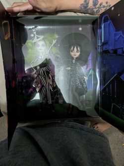 Mattel Creations Beetlejuice And Lydia Deetz Monster High Skullector Dolls New
