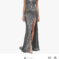 Size M Gray Prom Dress