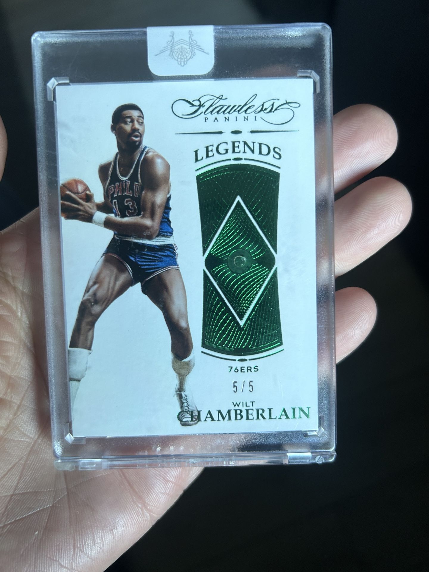 2015-16 Panini Flawless Legends Wilt Chamberlain Emerald 129 Serial # 5/5 Or 1/1