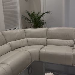 Power Leather Sectional and Recliner