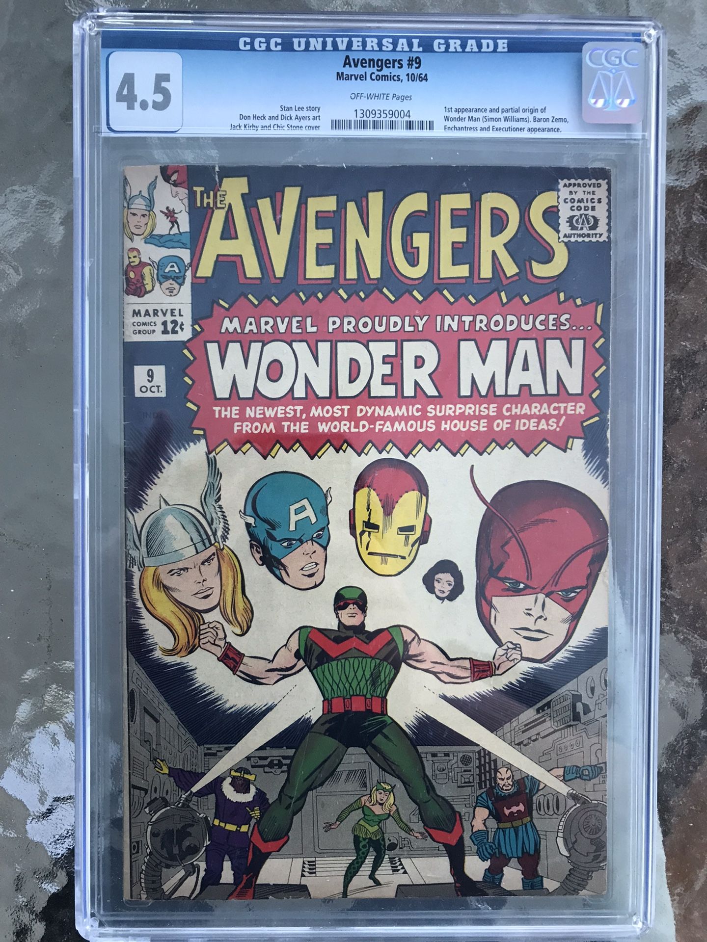 Avengers #9 (1964) CGC 4.5 — 1st app. & Origin of Wonder Man (Simon Williams)