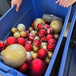Large Christmas Ornament Collection – Red & Gold Theme – Oversized to regular size Ornaments