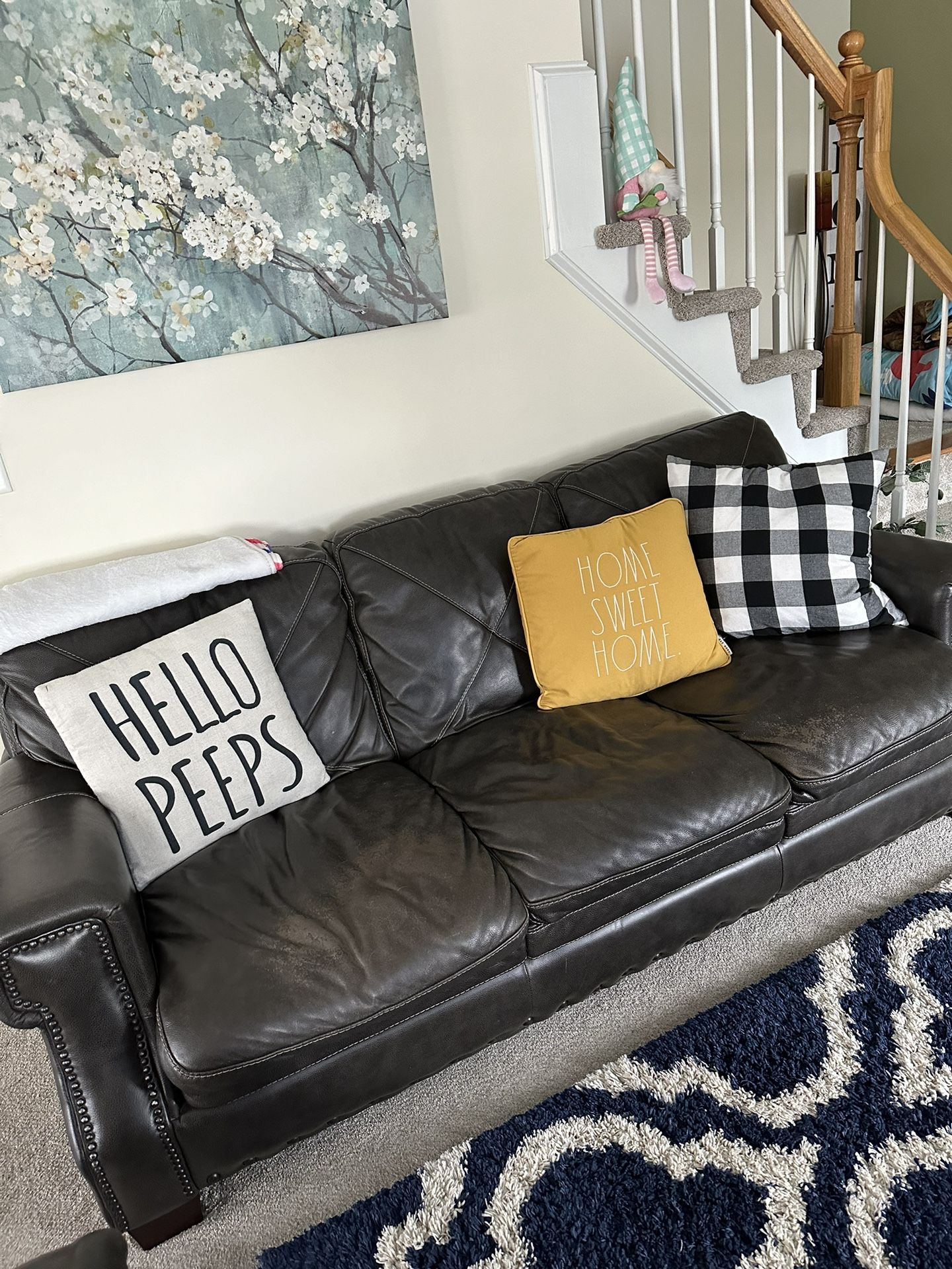 Dark Gray Leather Couches