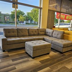 Modern Storage Sectional with Ottoman