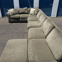 Tan 3 Piece Ashley Sectional Couch 