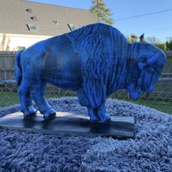 The Old Blue Buffalo Statue