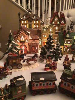 Christmas Village Collection with Lights and Figurines